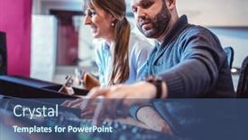  Presentation with singer - Amazing presentation theme having singer-or-artist-and-sound backdrop and a ocean colored foreground