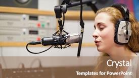  Presentation with singer - PPT layouts consisting of singer recording a track background and a coral colored foreground