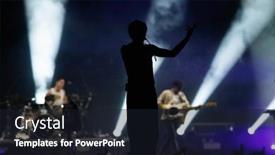  Presentation with stage lights - Slide deck having singer-silhouette-in-stage-lights background and a wine colored foreground