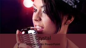  Presentation with singer - Slides having singer with the retro microphone background and a  colored foreground