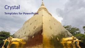  Presentation with chiang mai - Audience pleasing presentation theme consisting of singh temple chiang mai thailand backdrop and a sky blue colored foreground