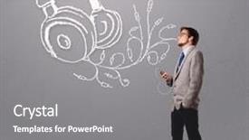  Presentation with abstract music - Colorful presentation theme enhanced with singing and listening to music backdrop and a gray colored foreground