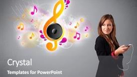  Presentation with music singing - Slide deck featuring singing and listening to music background and a  colored foreground