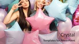  Presentation with disabled people lonely girl - Cool new presentation with singing bird - lifestyle and people concept two backdrop and a coral colored foreground