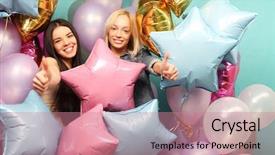  Presentation with disabled people lonely girl - Cool new slide set with singing bird - lifestyle and people concept two backdrop and a coral colored foreground