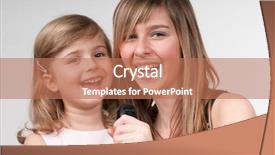  Presentation with children singing - PPT layouts featuring singing duet background and a coral colored foreground