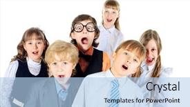  Presentation with children singing - Presentation theme featuring singing in the school choir background and a light blue colored foreground
