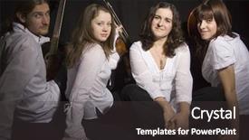  Presentation with music singing - PPT layouts with singing quartet - music group background and a  colored foreground