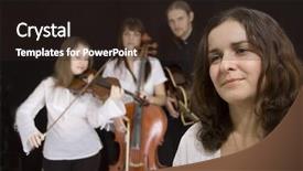  Presentation with music singing - Audience pleasing presentation design consisting of singing quartet - music group backdrop and a  colored foreground