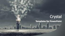  Presentation with music singing - Audience pleasing PPT layouts consisting of singing rain - little cute girl an music backdrop and a dark gray colored foreground