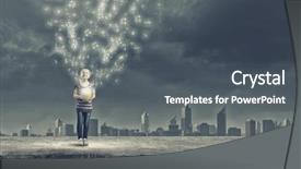  Presentation with music - Amazing PPT layouts having singing rain - little cute girl an music backdrop and a dark gray colored foreground