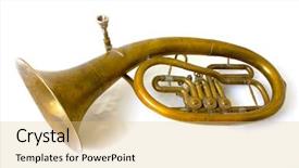  Presentation with background - Amazing PPT layouts having singing reflections - isolated alto saxhorn on white backdrop and a  colored foreground