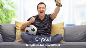  Presentation with 3d man sitting question mark - Slides featuring single - cheerful young man sitting background and a dark gray colored foreground