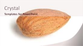  Presentation with scroll paper isolated on white - Presentation theme featuring single almond isolated on a white background background and a lemonade colored foreground