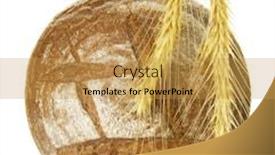  Presentation with bakery - Audience pleasing theme consisting of single bakery bread over white backdrop and a yellow colored foreground