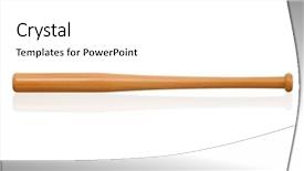  Presentation with baseball - Amazing PPT theme having single baseball bat isolated backdrop and a white colored foreground