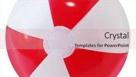  Presentation with beach ball - Slides having single beach ball isolated background and a soft green colored foreground