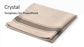  Presentation with linen - Beautiful PPT theme featuring single beige linen napkin isolated backdrop and a sky blue colored foreground