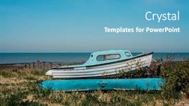  Presentation with united kingdom - Slides featuring single-boat-on-a-lovely background and a teal colored foreground