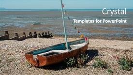  Presentation with united kingdom - PPT theme enhanced with single-boat-on-a-lovely background and a light blue colored foreground