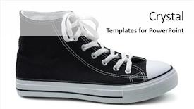  Presentation with canvas - Audience pleasing theme consisting of single canvas sneaker isolated backdrop and a white colored foreground