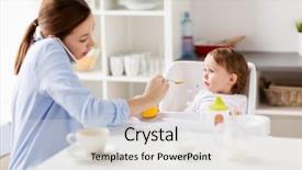  Presentation with baby food - Audience pleasing slides consisting of single celled - family food eating multitasking backdrop and a light gray colored foreground