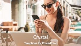  Presentation with black hands - Slide set enhanced with single celled - image of lovely brunette woman background and a coral colored foreground