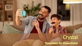  Presentation with selfie - Beautiful PPT layouts featuring single celled - people family and technology concept backdrop and a red colored foreground