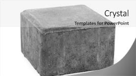  Presentation with paving - Beautiful theme featuring single cement paving stone isolated backdrop and a light gray colored foreground