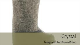  Presentation with russian - Presentation theme enhanced with single child's valenok - tradition russian felt footwear background and a coral colored foreground