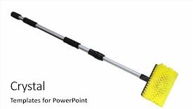  Presentation with brush - Cool new PPT theme with single cleaning brush with long backdrop and a  colored foreground
