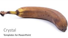  Presentation with banana - Slide set enhanced with single-closed-overripe-banana-isolated background and a white colored foreground