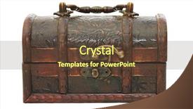  Presentation with treasure chest - PPT layouts having single closed wooden chest background and a tawny brown colored foreground