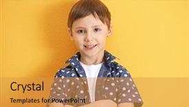  Presentation with surgical masks stack of color - Colorful presentation enhanced with single colors - cute little boy on color backdrop and a gold colored foreground