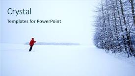  Presentation with country - PPT layouts with single cross country skier background and a  colored foreground