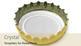  Presentation with crown - Presentation theme having single-crown-cork-bottle-cap background and a yellow colored foreground