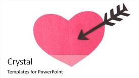  Presentation with art to heart - Cool new slides with single dart - heart with arrow backdrop and a  colored foreground