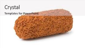  Presentation with deep - Slide set consisting of single deep fried dutch kroket background and a light gray colored foreground