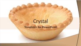 Presentation with shell - Slide deck featuring single empty tart shell isolated background and a yellow colored foreground