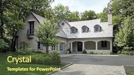  Presentation with romance luxury nature - Colorful PPT theme enhanced with front photo of luxury home backdrop and a tawny brown colored foreground