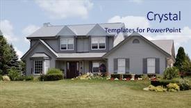  Presentation with home equity - Audience pleasing presentation theme consisting of architecture revit - home in suburbs with gray backdrop and a light blue colored foreground