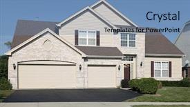  Presentation with garage car - Cool new PPT theme with custom cars - home in suburbs with three backdrop and a teal colored foreground