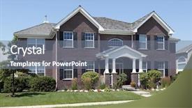  Presentation with white brick - Cool new slides with big house bricks - large brick home with white backdrop and a gray colored foreground