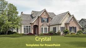  Presentation with brick - Beautiful slides featuring house yard - large luxury brick home backdrop and a tawny brown colored foreground