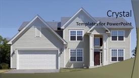  Presentation with colored - Presentation design featuring home with cream colored siding background and a light blue colored foreground