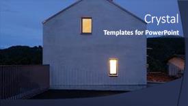  Presentation with fairy night - Presentation with single-family-house-facade background and a ocean colored foreground