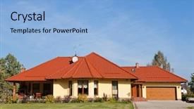  Presentation with single color - Colorful slide deck enhanced with single family house in yellow backdrop and a light blue colored foreground