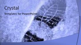  Presentation with footprint - Theme consisting of single footprint in snow background and a light blue colored foreground