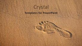  Presentation with footprint - Colorful presentation theme enhanced with marching step - single footprint in the wet backdrop and a coral colored foreground