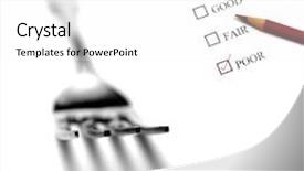  Presentation with food service - PPT layouts with normal rates - single fork isolated on white background and a white colored foreground